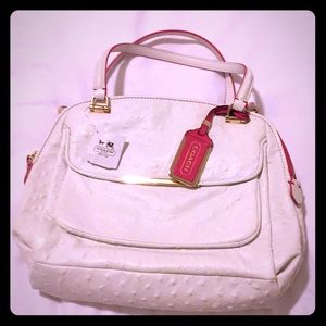 White and Pink Coach Bag New with Tag